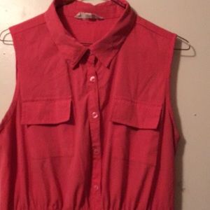 Rose pink casual high low dress